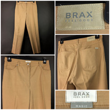 BRAX Feel Good Womens 32 in Waist Brown Magic Lightweight Stretch Pants