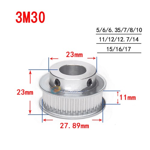 HTD-3M 12T-44T Timing Belt Pulley Pitch 3mm With Step Drive Pulleys Width 11mm - Picture 25 of 32