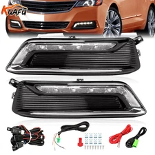 For Chevrolet Impala 2014-2020 LED DRL Fog Lights Lamps w/Wiring+Switch 14-20