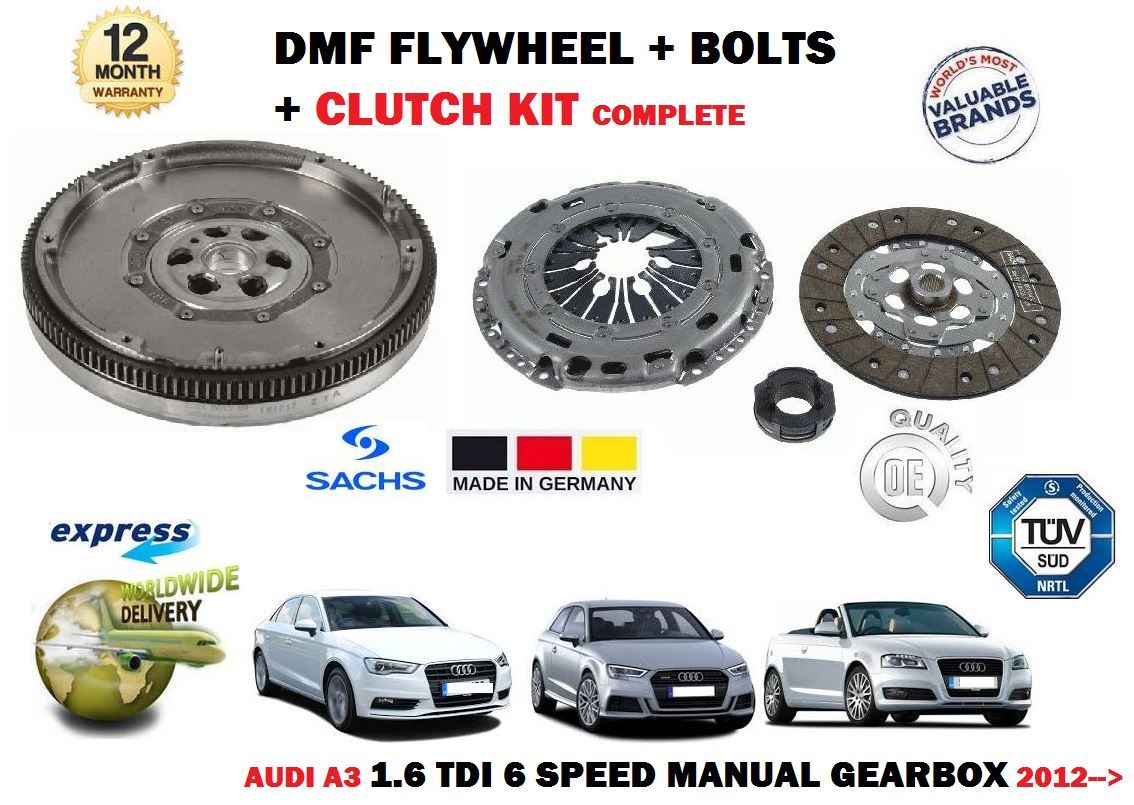 FOR AUDI A3 1.6 TDI 6 SPEED MANUAL 2012> DUAL MASS DMF FLYWHEEL