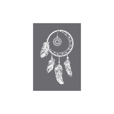 Siebdruck Schablone Dream on A5 Traumfänger Dreamcatcher Feder selbstklebend 