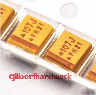 20pcs Tantalum chip capacitors 6.3V 100UF 3528 accuracy 10%