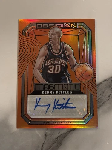 2023-24 Panini Obsidian Kerry Kittles Masmatic Orange Flood Auto /75, Nets Great