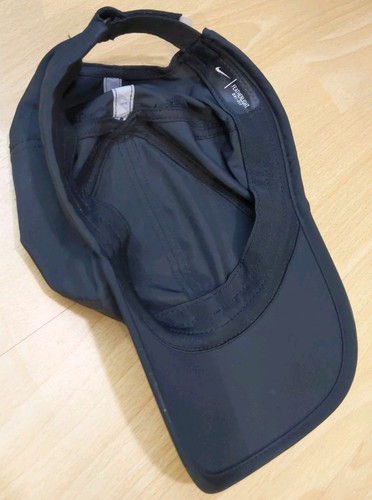 Nike Hat Cap Featherlight 6 Panel Black Running Active Dri-Fit - Picture 6 of 9