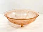 Vintage Depression Glass Serving Bowl Jeannette Cherry Blossom Pattern