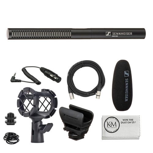 Sennheiser MKE 600 Shotgun Microphone + Shockmount + XLR Cable + Cloth