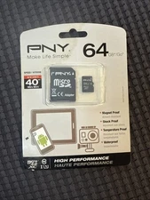 PNY 64GB Micro SD Card With SD Card Adapter