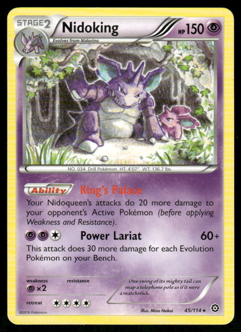 Nidoking 45/114 Rare Normal NM Pokemon XY - Steam Siege