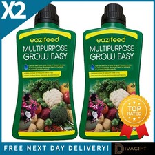 2 x GROW EASY MULTI-PURPOSE LIQUID PLANT FOOD 500ML FOR FLOWERS SHRUBS FRUIT VEG 6.99 per litre