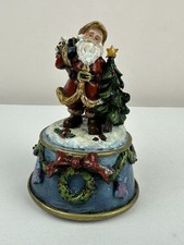 Santa Christmas Music Box Vintage 