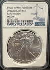 2022(W) American Silver Eagle NGC MS 70 Early Releases WEST POINT