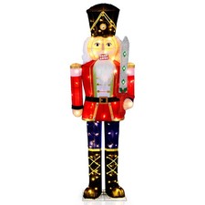 5 FT Lighted Nutcracker Soldier Outdoor Christmas Decoration w/Glitter Sword