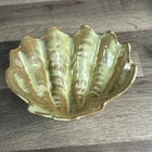 Vintage MCM Frankoma Pottery Clam Shell Console Bowl - Prairie Green