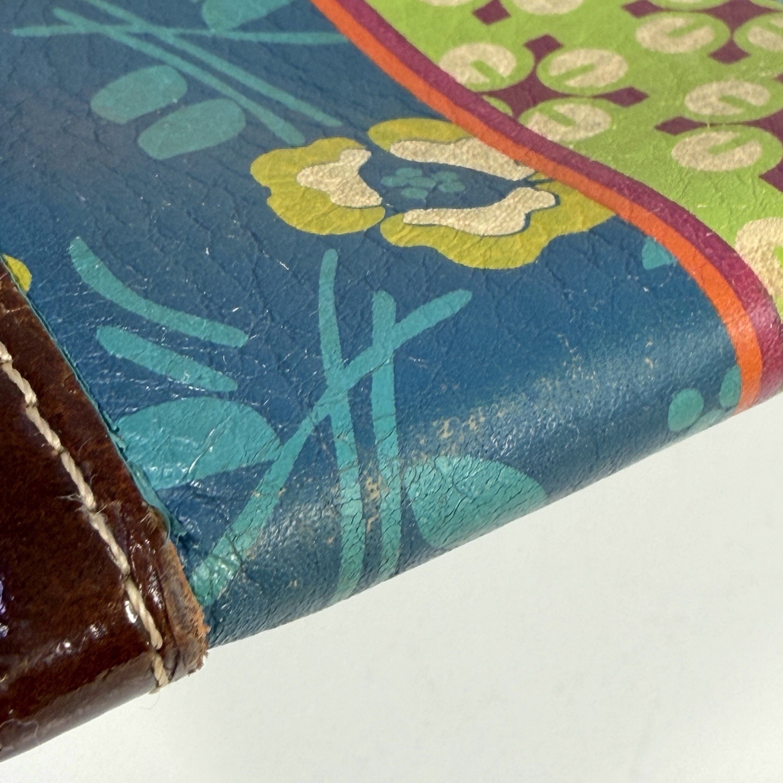Fossil Patchwork Floral Leather Checkbook Wallet … - image 9