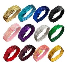 12 Pack Sequin Headbands Elastic Stretch Sparkly Fashion Headband Multi-colored