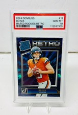 Panini 2024 Donruss Rated Rookie Retro Bo Nix #19 PSA 10 Denver Broncos NFL