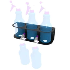 3 Spray Bottles Holder, Steel Wall Mount Storage Organizer for All-Purpose at
