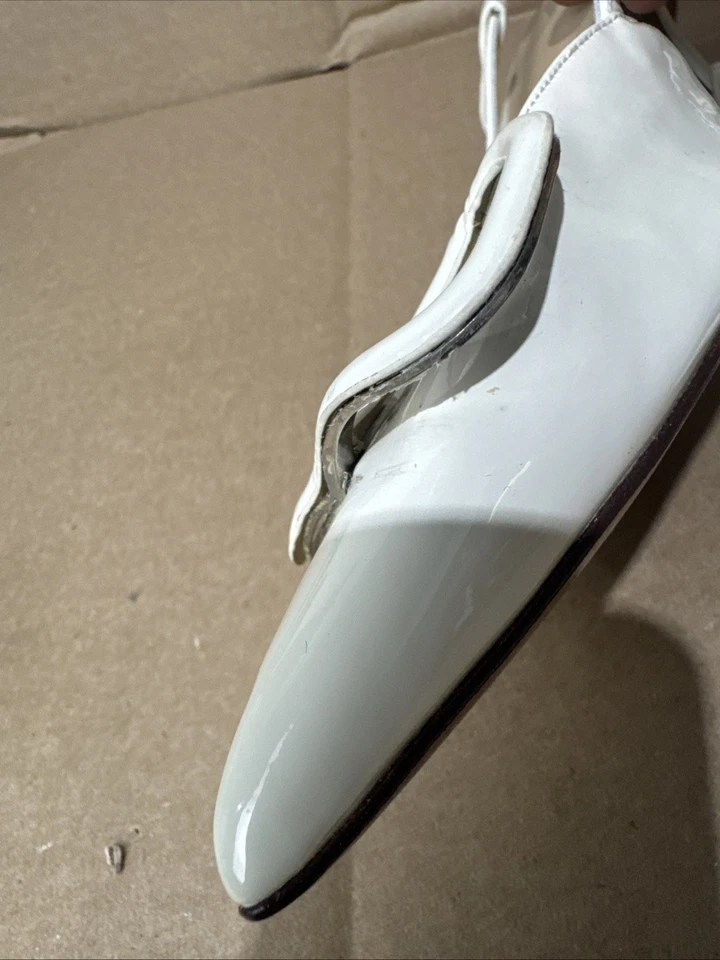 Valentino V LOGO White LEATHER SLINGBACK Size 40 Us 9 - Image 4 of 4