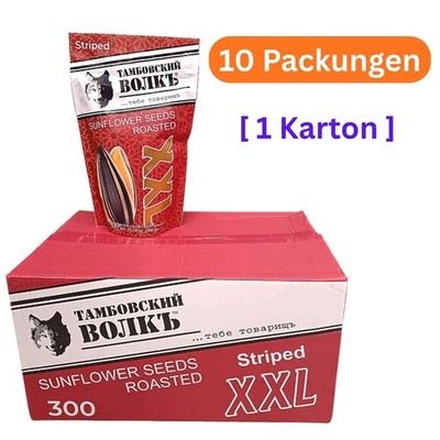 Tambovsky Volk XXL Gestreifte Sonnenblumenkerne  geröstet 10er Pack ( 10 x 300g)