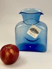 💙 Blenko Double Spout Azure Blue Water Bottle #384 Blown Glass