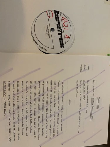 1/23/84 RARE TRAX, LOVERBOY (2), AC/DC (2), PHIL OCHS, BLACKJACK, KATHI McDONALD