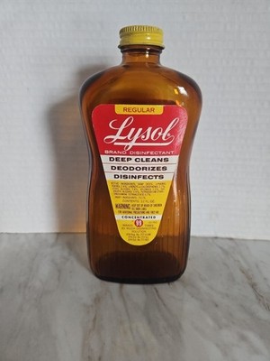Vintage Lysol Brown Glass Bottle 12 Fl. Oz. Bottle (Empty)