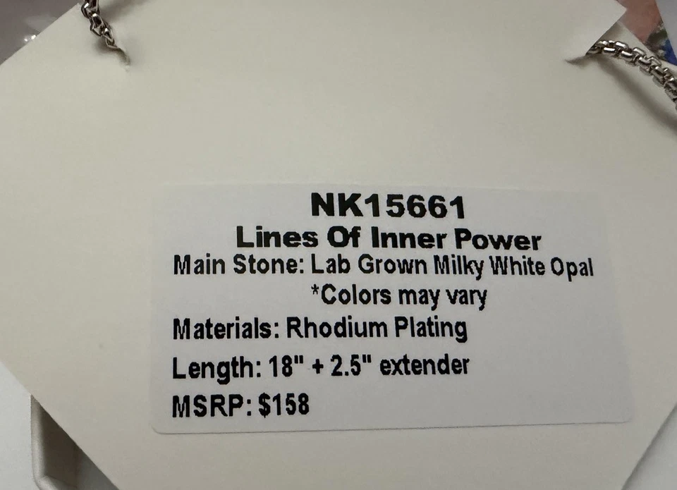 Collar Bomb Party 25 de octubre NK15661 'Lines Of Inner Power' ópalo sobre bolo de rodio Foto 3 de 3