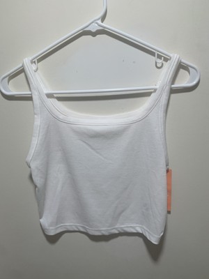 NWT Colsie Size XS Cropped Ribbed Tank Top White 0112