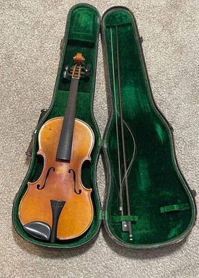 Antonio Stradivarius Copy Vintage Violin with Case Very Old & Made In Germany