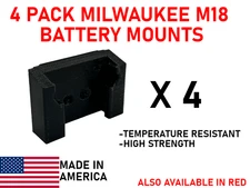 Milwaukee Battery M18 Holder/Mount BLACK SUPER STRONG 4 pack