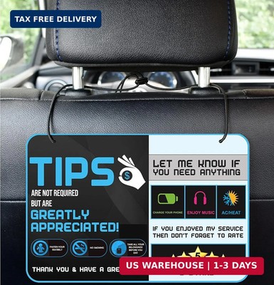 Five Star Accessories Rider-Share Sign for Driver - 5 Stars Tips Taxi Rating App
