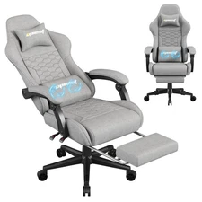 Gaming Chair, Computer Chairs for Adults with Lumbar Support and Massager, Co...