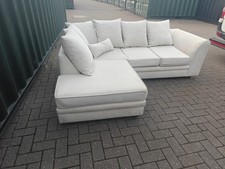 Cream Velvet Chicago Left Hand Side Sofa Excellent Condition Delivery Available