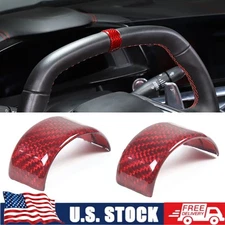 Red Carbon Fiber Interior Steering Wheel Trim Fits For Corvette C8 2020-2025