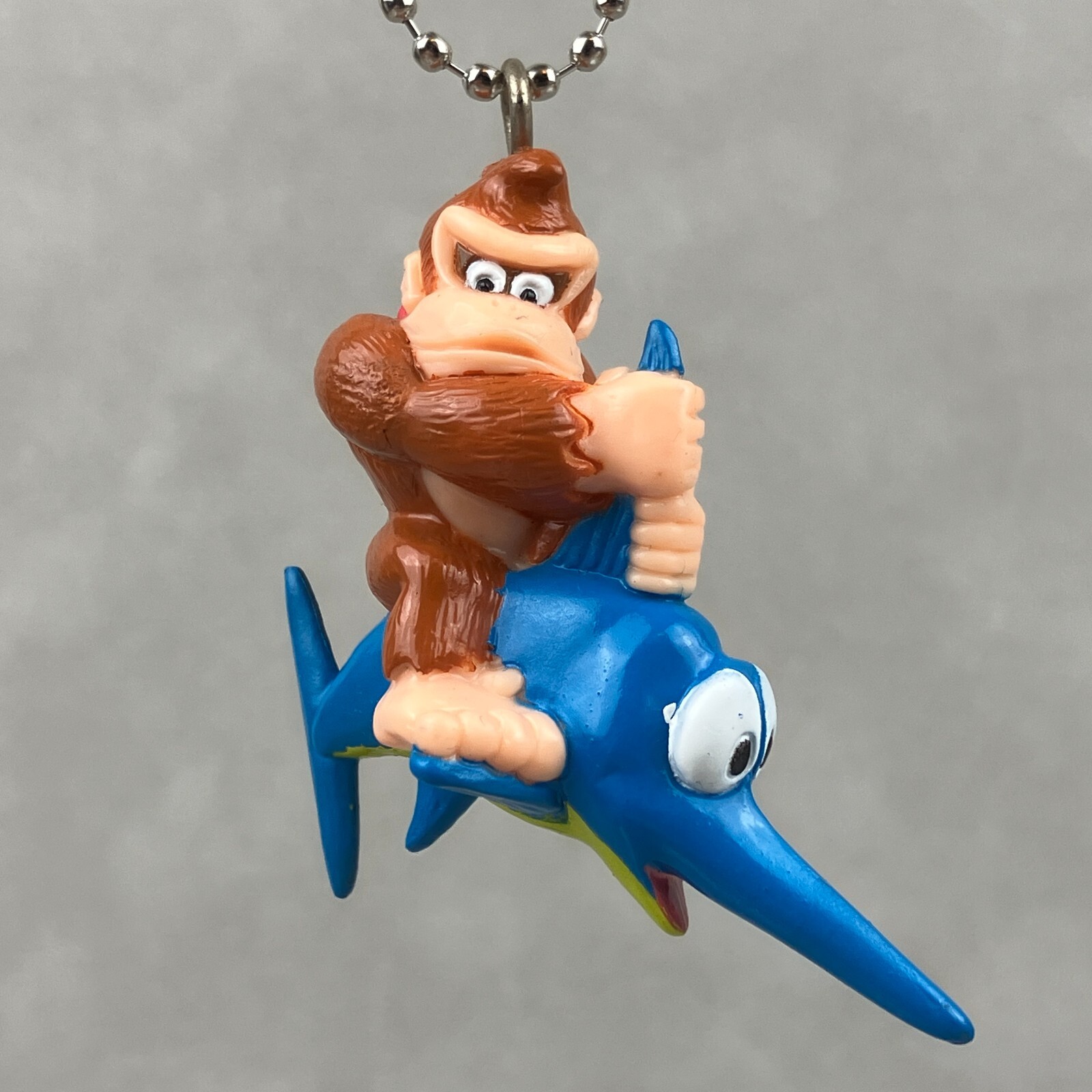 Vintage Bandai Nintendo Donkey Kong & Enguarde Swordfish Swing Keychain