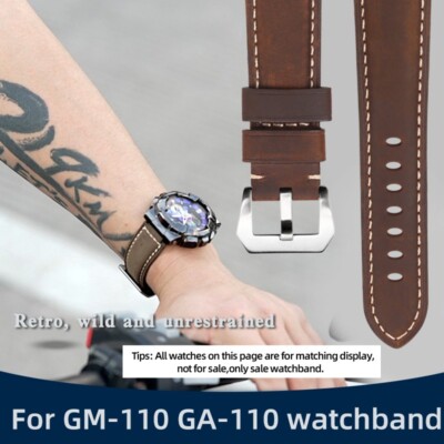 For Casio G-SHOCK GM-110 GA-110 Retro Matte Leather Strap Modified