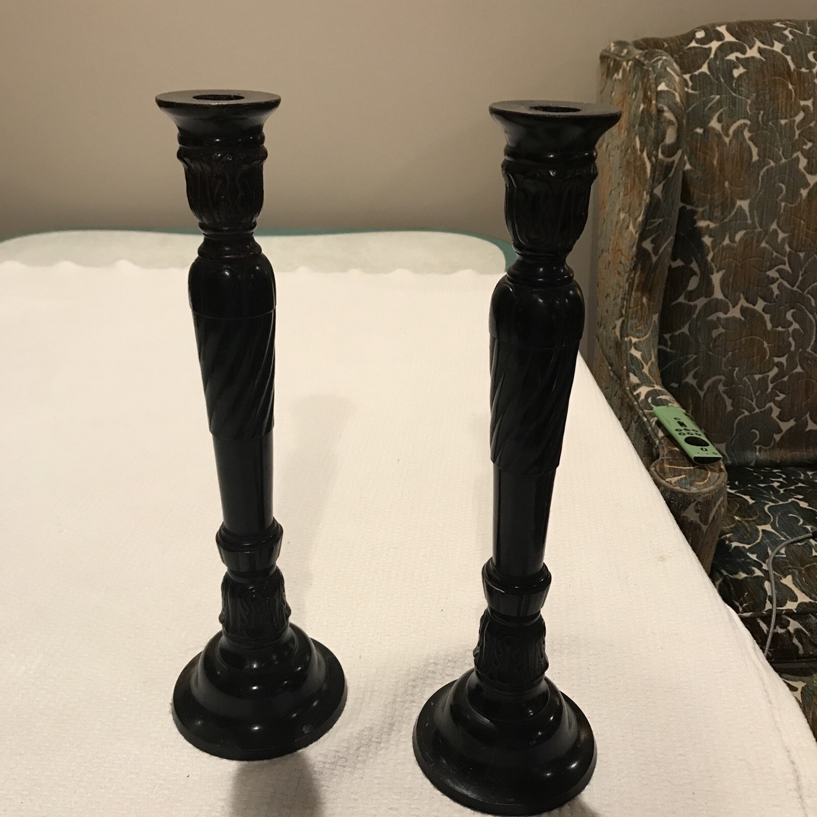 Set Of 2 Oil Rubbed Bronze Taper Candlesticks