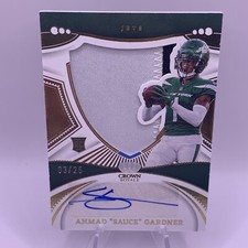 AHMAD “SAUCE” GARDNER 2022 CHRONICLES CROWN ROYALE SILHOUETTES RC PATCH AUTO /25