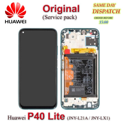 Original Huawei P40 Lite LCD Display Touch Screen Unit Black / JNY-LX1 /JNY-L21A
