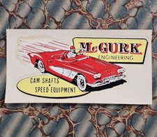 Original vintage McGURK water DECAL Corvette Hop Up V8 Straight SIX Hot Rod old