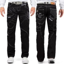 Kosmo Lupo Herren Jeans Hose Extravagant Black Auffällig Hochwertig Cool Design