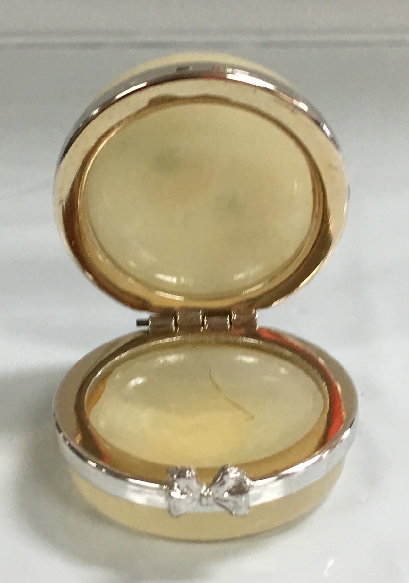 Vintage Genuine Alabaster Hand Carved Jewelry Trinket Box