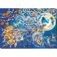 Bead Embroidery Kit Bird of happiness Beaded stitching DIY Abris Art