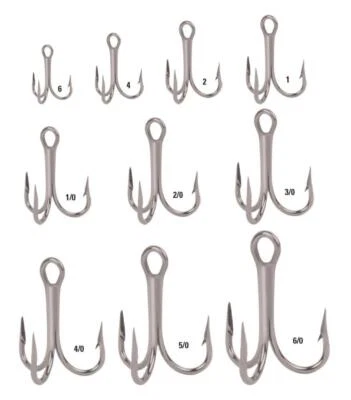 Mustad O'SHAUGHNESSY Treble Hook 3565-DS - Drillings 50 pièces taille 6 à 6/0 - Photo 1/3