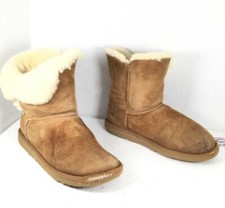 UGG BAILEY BUTTON II BOOT KIDS ANKLE BOOTS CHESTNUT BROWN SIZE 5