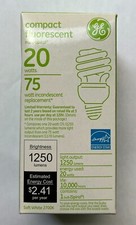 GE Compact Fluorescent Spiral CFL 20W Light Bulb NEW