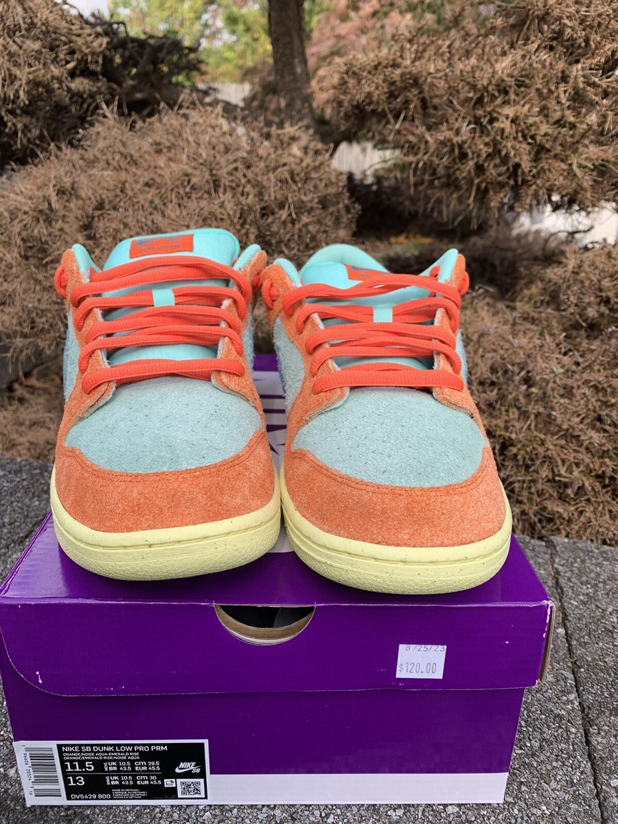 Nike SB Dunk Low Noise Aqua Emerald Rise Orange DV5429-800 Men's