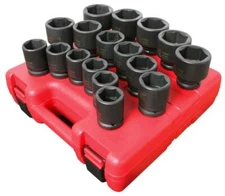 Sunex 4684 3/4" Drive 17pc Heavy Duty Metric Impact Socket Set