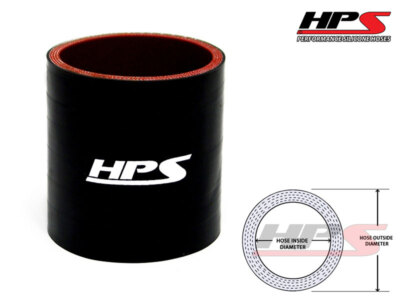 6'' LONG HPS 2.5'' 63mm 4-Ply Silicone Intercooler Intake Pipe Coupler Hose BLACK