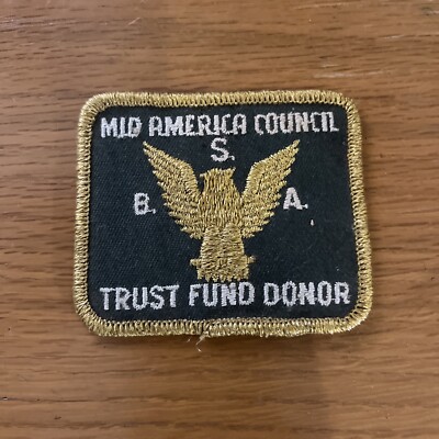Vtg BSA Boy Scouts Mid America Council Trust Fund Donor Embroidered Sew on Patch